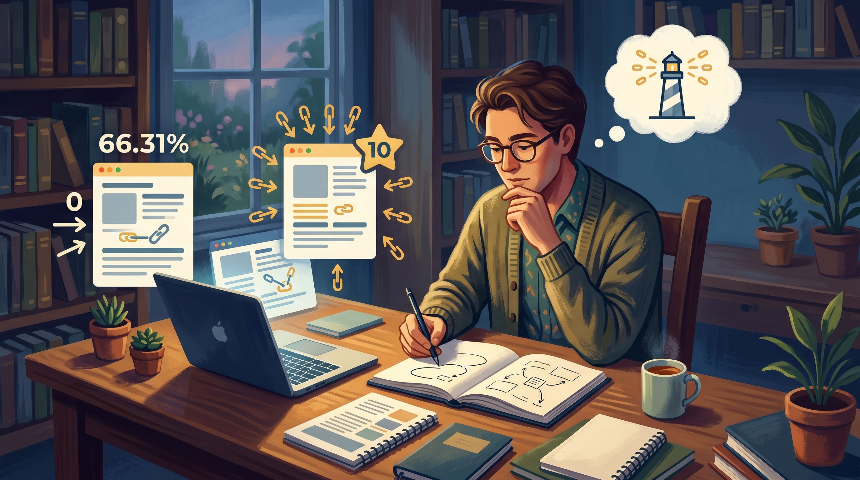A focused digital marketing team collaborates in a bright office, analyzing data and brainstorming strategies for constructing authoritative backlinks thr…