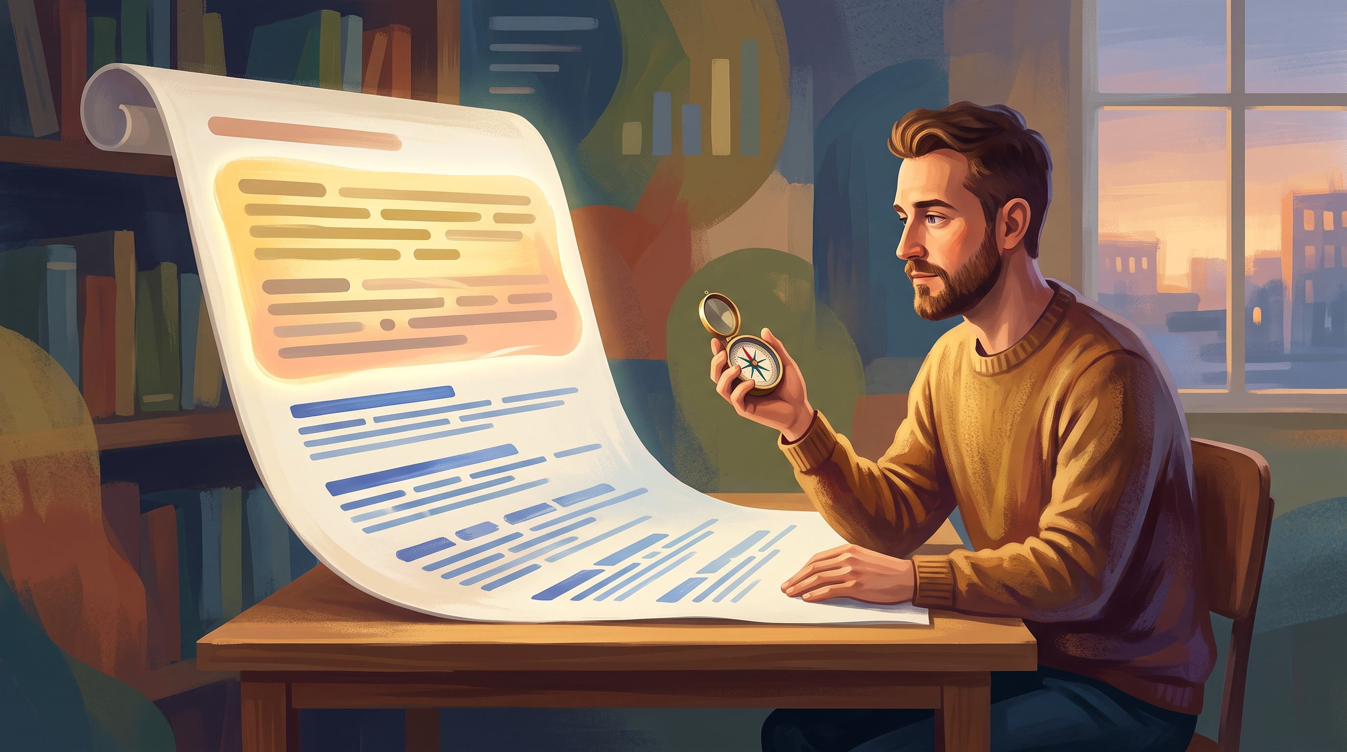 A focused group of digital marketers analyzes AI search visibility metrics on a modern office workspace, surrounded by screens displaying data and graphs.